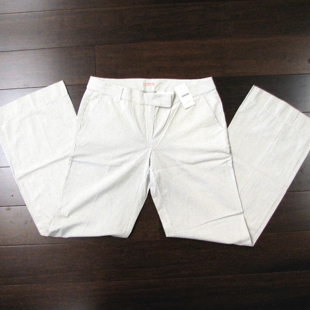 NEW J.Crew City-Fit Dobby-Stripe Pants Size 4
